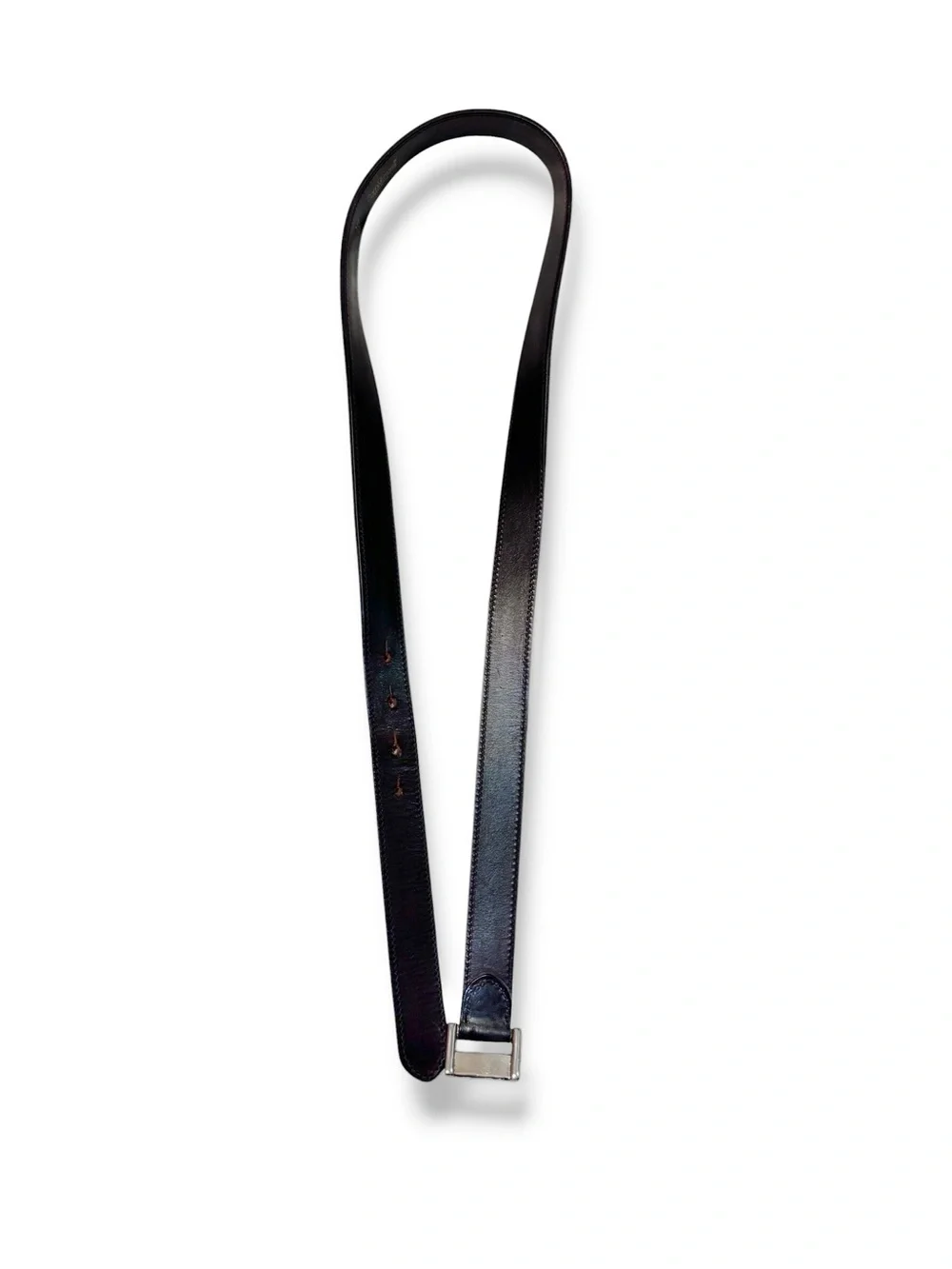GIANNI VERSACE Dark Brown Minimalist Stud Belt Size 40 VINTAGE 90s
